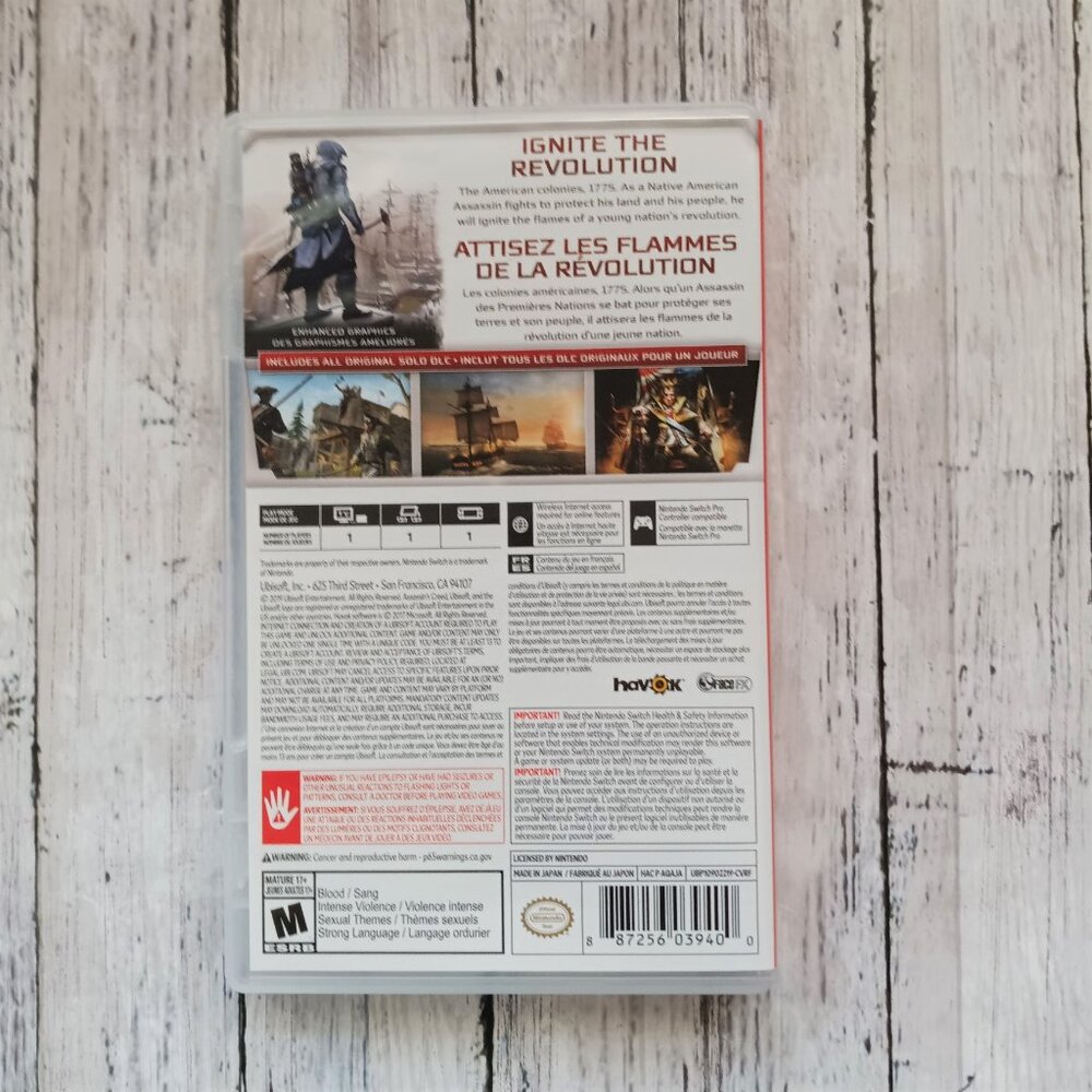 Nintendo Switch Assassin's Creed III Remastered Video Game and Case - Picture 3 of 3